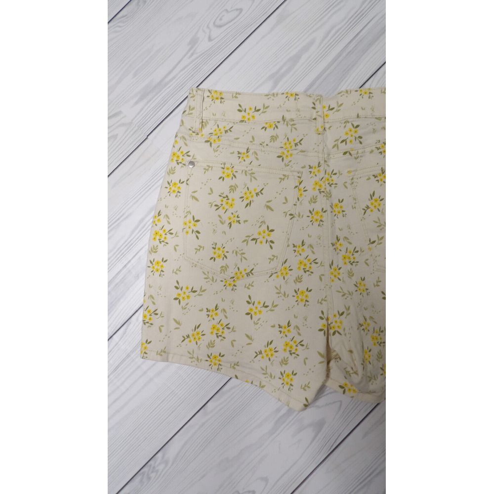 Judy Blue All‎ Over Floral Yellow Print Mid Rise Denim Shorts Stretch Size 1XL - Picture 6 of 13